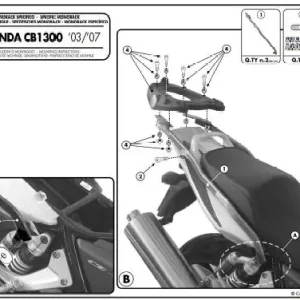 KAPPA zadní nosič kufru HONDA CB 1300/S (03-09) ( bez plotny ) Vysoce Kvalitní