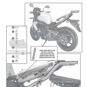 KAPPA nosič zadního kufru KAWASAKI ER-6N / ER-6F 650 (12-16) ( bez plotny ) Dokud Zásoby Vydrží