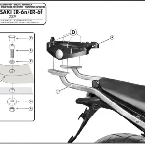 KAPPA nosič zadního kufru KAWASAKI ER-6N / ER-6F 650 (09-11) ( bez plotny ) Nejlepší Volba
