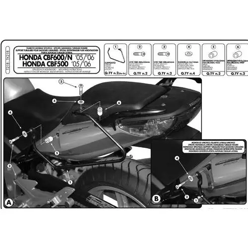 KAPPA nosič pod boční brašny HONDA CBF 500 04-12, CBF 600S/N 04-09, CBF 1000 06-09 Akce