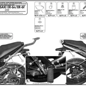KAPPA nosič pod boční brašny KAWASAKI ER-6N 05-08 Víkendová Akce