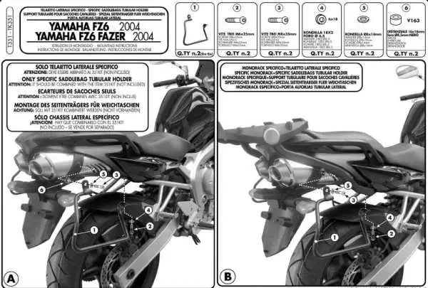 KAPPA nosič pod boční brašny YAMAHA FZ6 04-06 Dokud Zásoby Vydrží