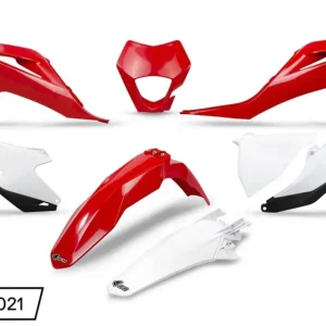 Značkový UFO kompletní sada plastů GAS GAS EC / EC-F 250 / 300 / 350 21-23 s krytem světla barva OEM (červená/bílá)