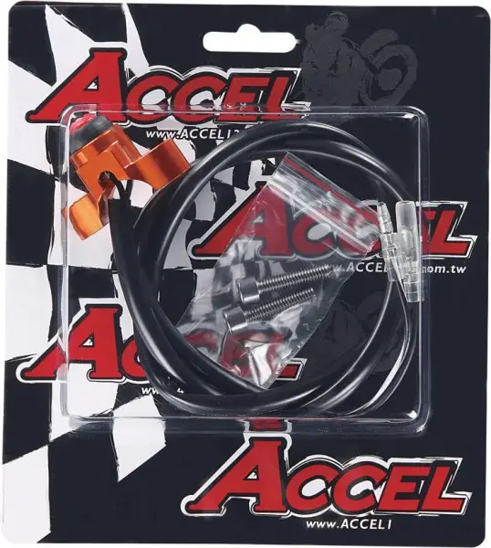 Autentický ACCEL univerzální spínač zapalování hliníkový barva titanová (KS-01T)