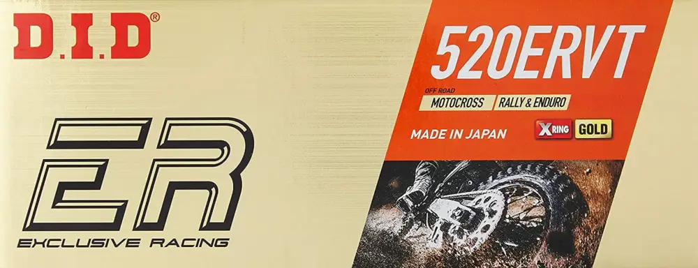 Omezená Nabídka DID hnací řetěz 520ERVT-118 (118 článků) X-RING (zlatá) rozpojený + spona
