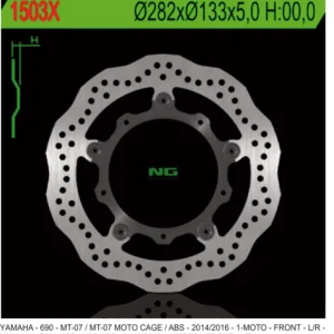 Expresní Doručení NG brzdový kotouč přední YAMAHA MT-07 / ABS 13-17, TRACER 700 16-17, XSR 700 / ABS 16-17 WAVE (282X133X5) (5X8,5mm)