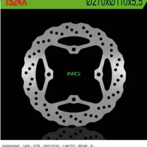 NG zadní brzdový kotouč KAWASAKI GTR 1400 07-18 (270X110X5,5mm) (4 otvory 10,5mm) WAVE Cenově Výhodný