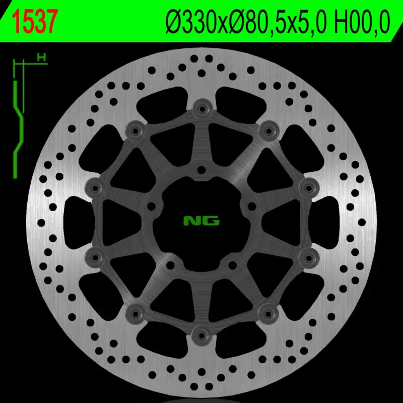 Koupit Online NG přední brzdový kotouč KAWASAKI ZX 10R 16-18 (330X80,5X5) (5X10,5mm)