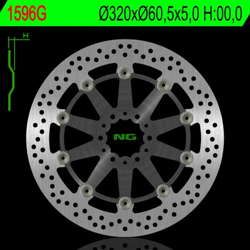 NG přední brzdový kotouč KTM DUKE 390 / ABS 17, RC 250 / 390 / ABS 17 (320X60,5X5,0mm) prostředek hliníkový Levný