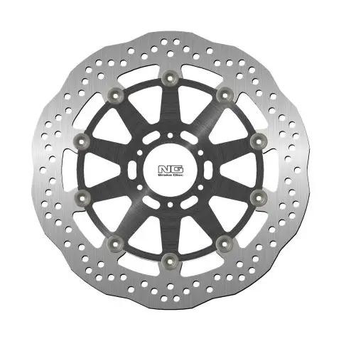 NG přední brzdový kotouč APRILIA DROSODURO 900/TUONO660 17-22, MOTO GUZZI V7,V85,V9,V100 16-22, BENELLI, TNT, TORNADO (320X64X4,5mm) (6X8,5mm) WAVE plovoucí (prostředek hliníkový) Ověřený
