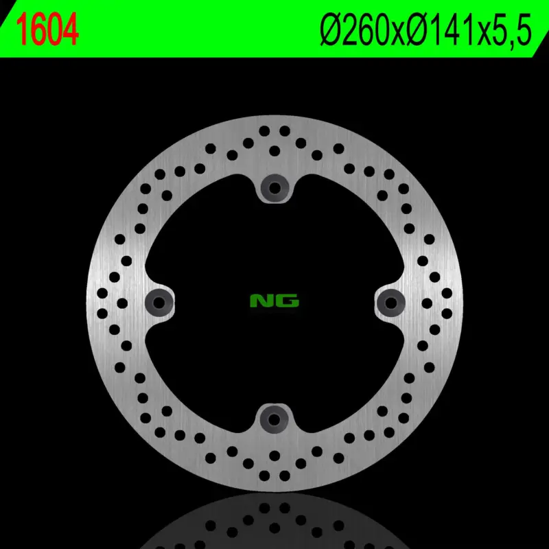 Omezená Nabídka NG zadní brzdový kotouč SUZUKI DL 1000 V-STROM 02-21 (260X141X5,5mm) (4X10,5mm)- nahrazuje NG1604X