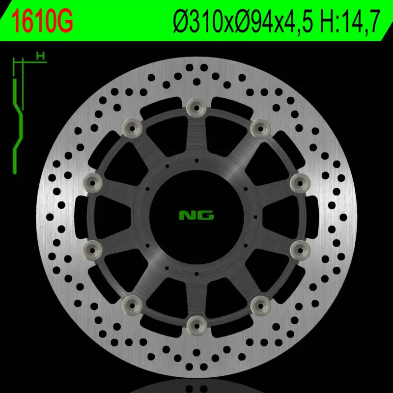 Bezpečná Platba NG přední brzdový kotouč HONDA CB 1000R ABS 08-17 (310X94X4,5mm) (6X6,5mm)
