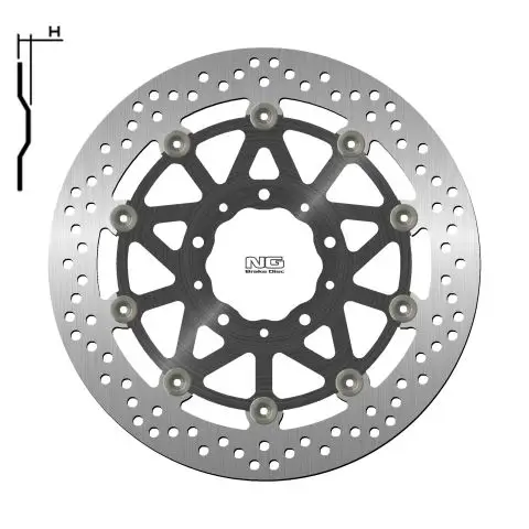 Vysoce Kvalitní NG přední brzdový kotouč KAWASAKI Z1000/ZZR1400 17-20 (310X80X5,5mm) (5X10,5mm) plovoucí (prostředek hliníkový)