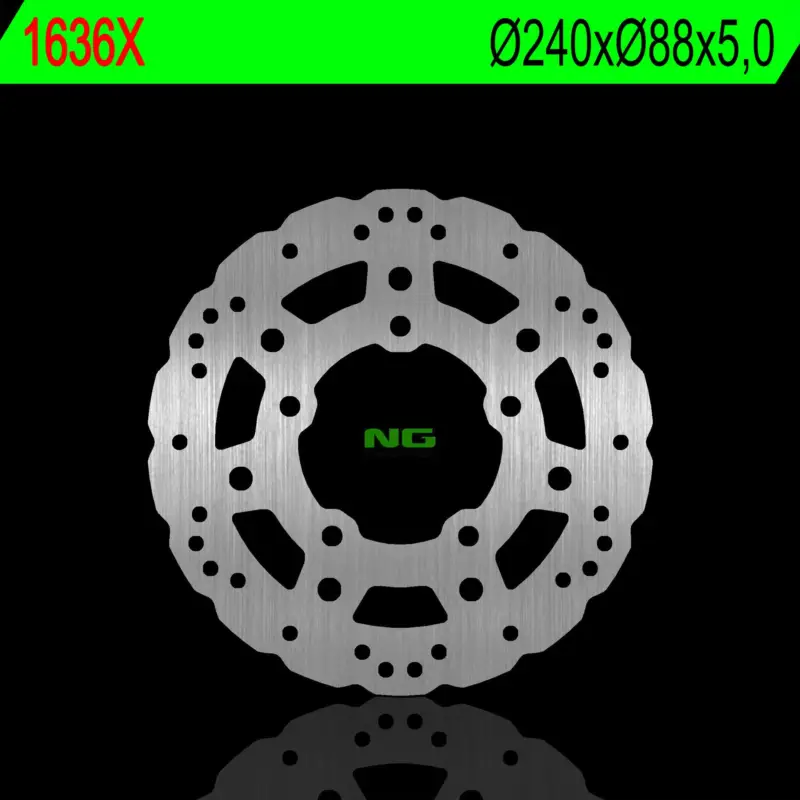 Horká Nabídka NG zadní brzdový kotouč KYMCO SUPER DINK/DOWNTOWN 125/300/350 KAWASAKI URBAN 125/300 17-18 (240X88X5,0mm) (5X10,5mm) WAVE
