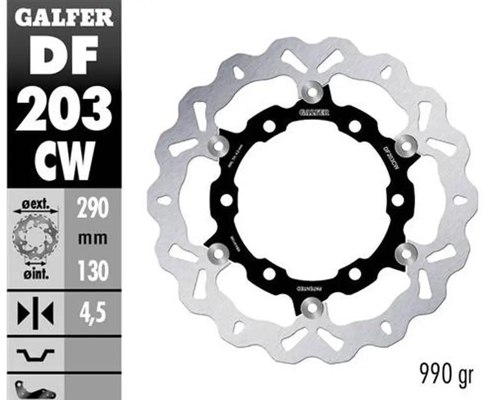 Koupit Online GALFER přední brzdový kotouč KAWASAKI NINJA 250R 08-12, ZX25R 20-21 (290X130X4,5 mm) prostředek hliníkový (990 GRAM)